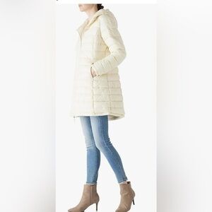 Bellivera Puffer  Reversible  Warm Quilted Long Hooded Padded Bubble Coat